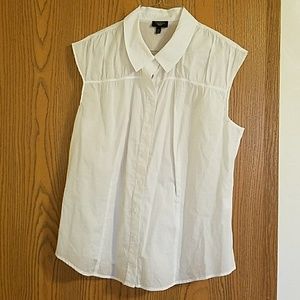 White sleeveless top